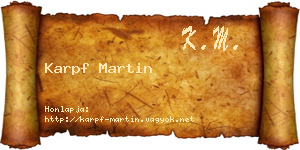 Karpf Martin névjegykártya