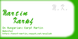martin karpf business card